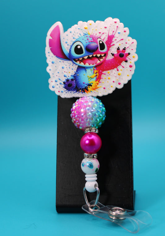 Colorful Alien Acrylic Badge Reel