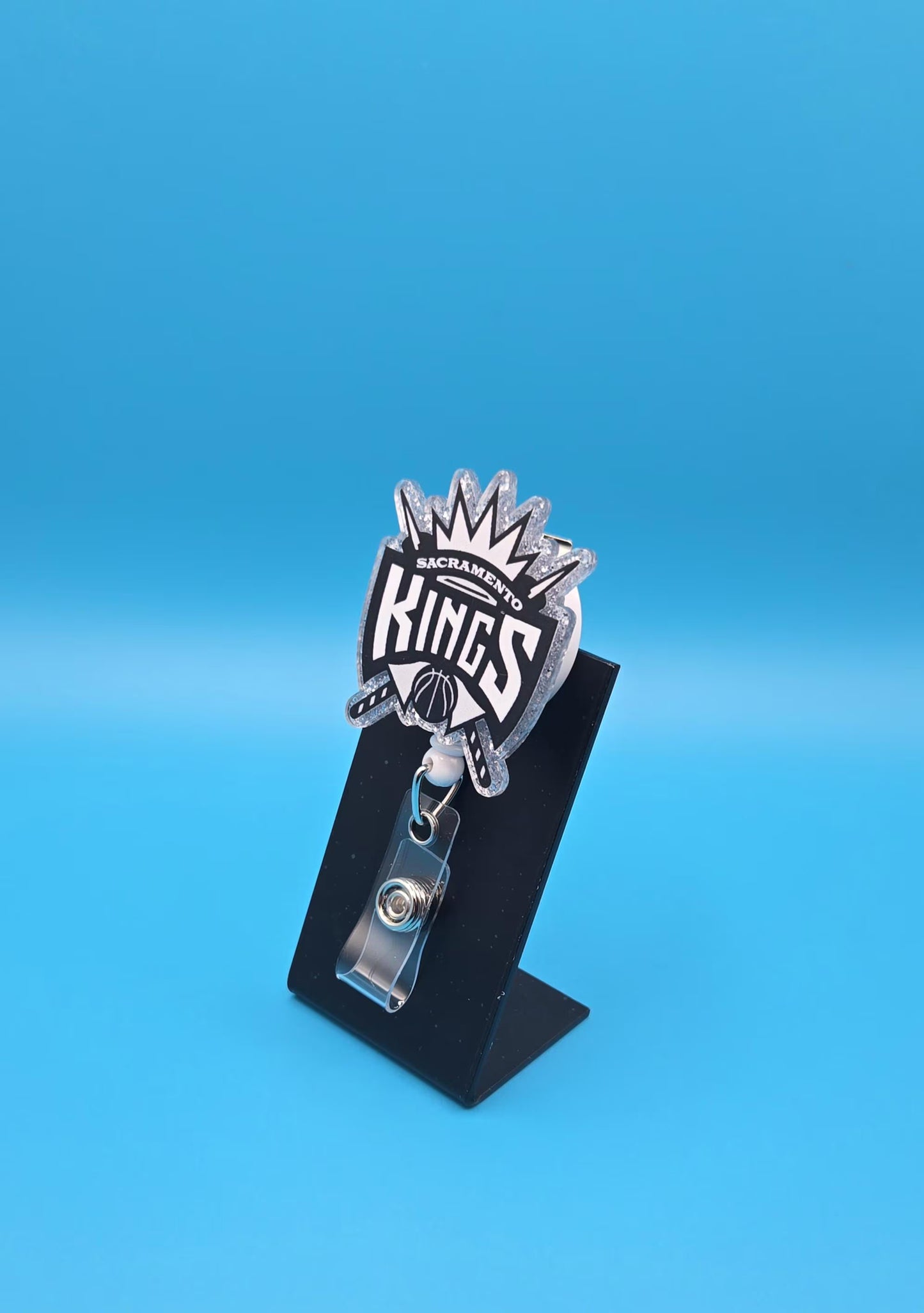 Sports Themed Basketball Team Acrylic Badge Reel