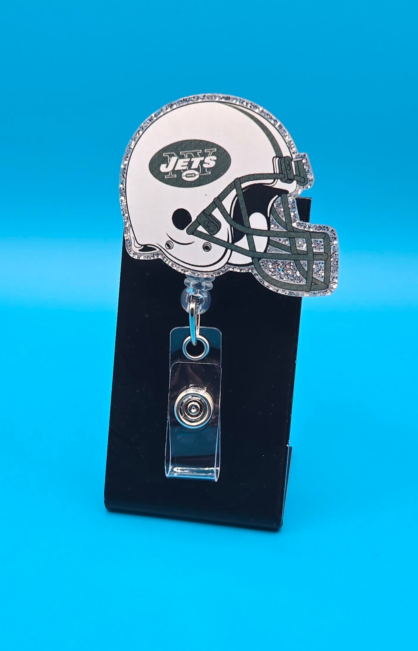 Sports Themed Football Helmet Acrylic Badge Reel