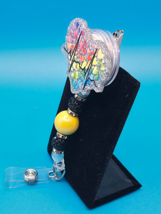 Heartbeat Acrylic Badge Reel