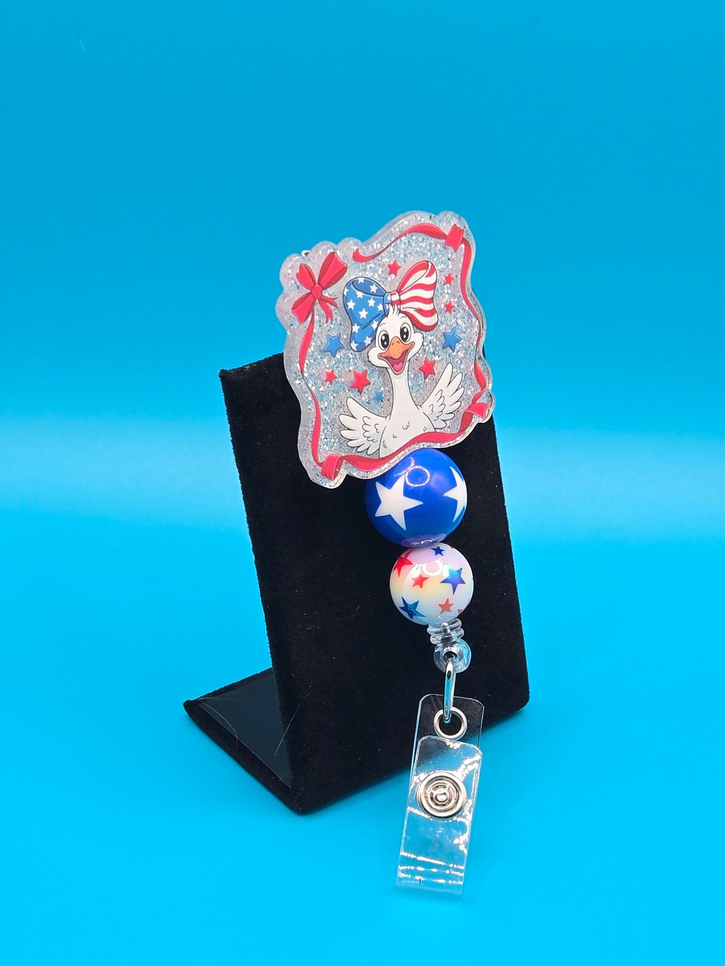Patriotic Goose Acrylic Badge Reel