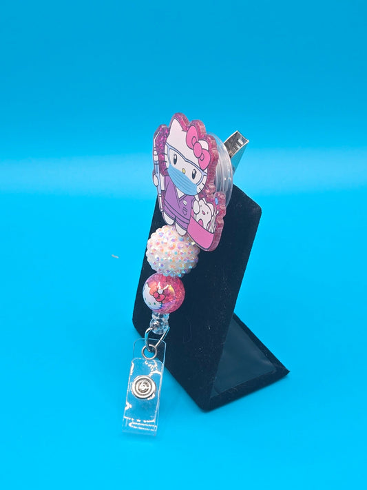 Dental Kitty Acrylic Badge Reel