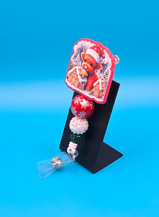 Cow Gingerbread Acrylic Sassy Badge Reel