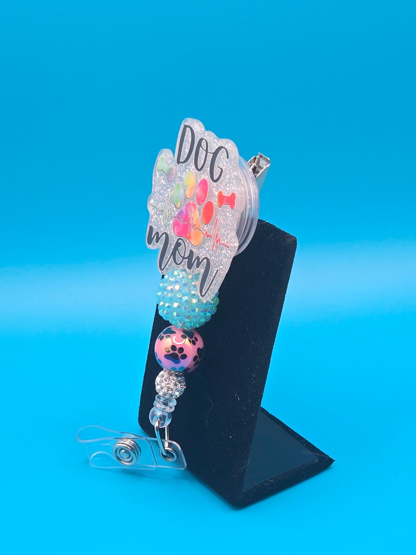 Dog Mom Acrylic Badge Reel