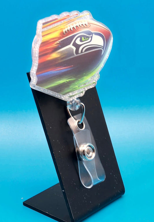 Sports Themed Football Acrylic Badge Reel