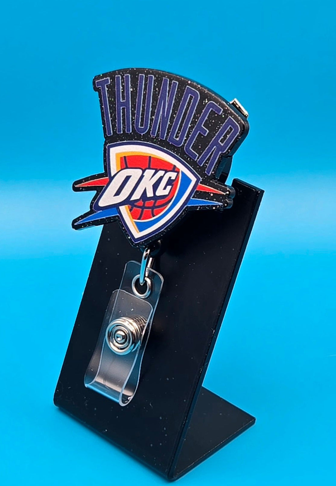 Sports Themed Basketball Acrylic Badge Reel