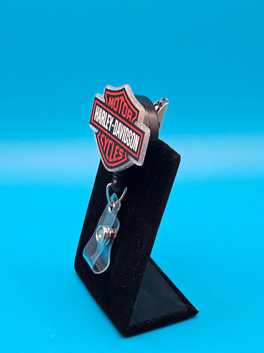 Motorcycle Themed Acrylic Badge Reel