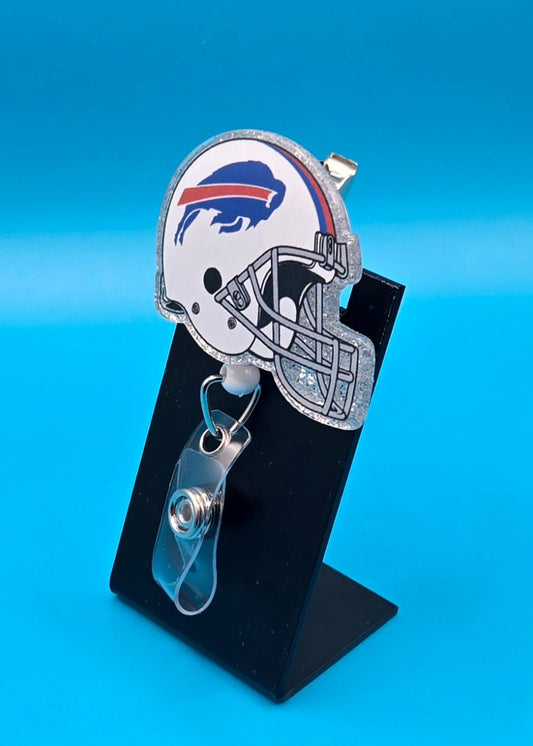 Sports Themed Football Helmet Acrylic Badge Reel