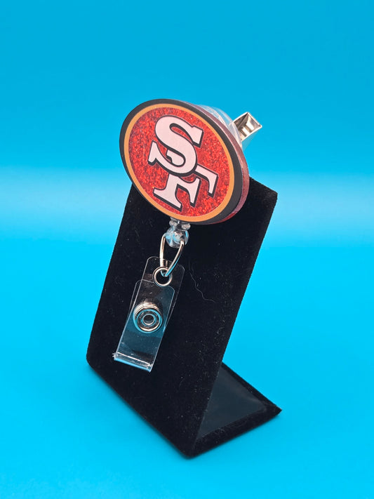 Sports Themed Football Acrylic Badge Reel