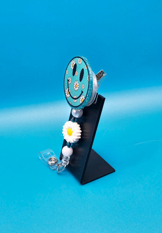 Smiley Daisy Acrylic Badge Reel