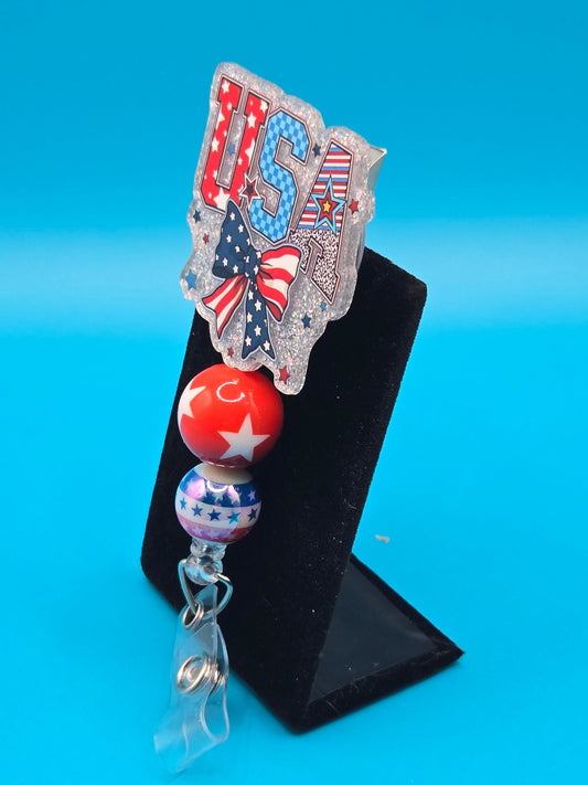USA Bow Acrylic Badge Reel