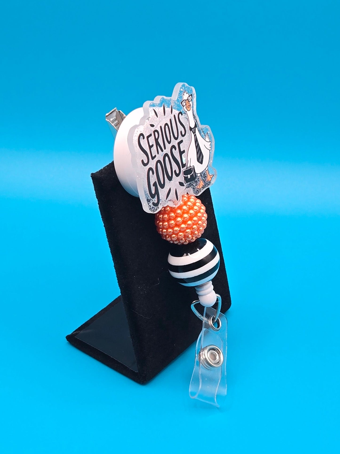 Serious Goose Acrylic Badge Reel