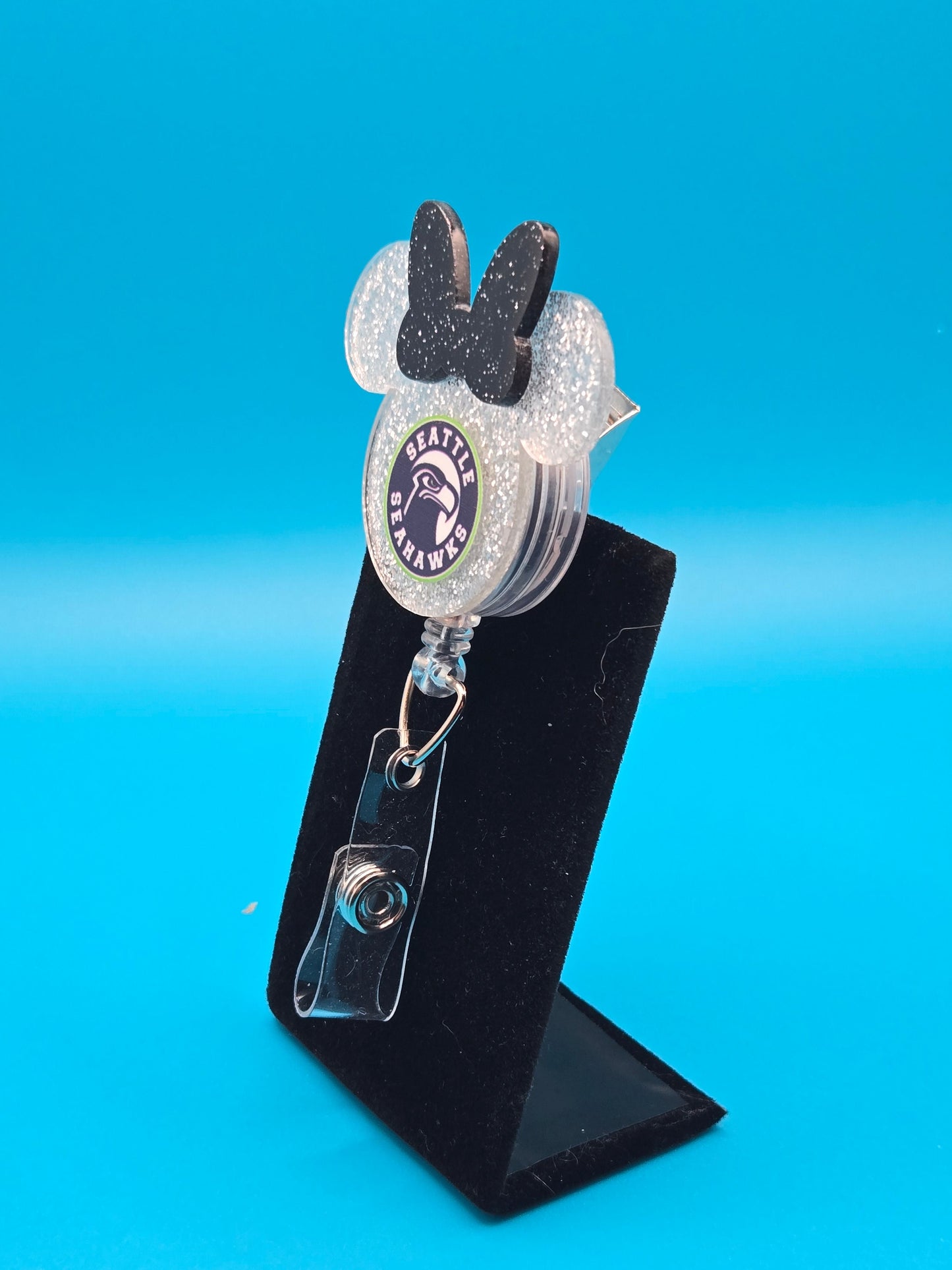 Sports Themed Mouse Profile Acrylic Badge Reel