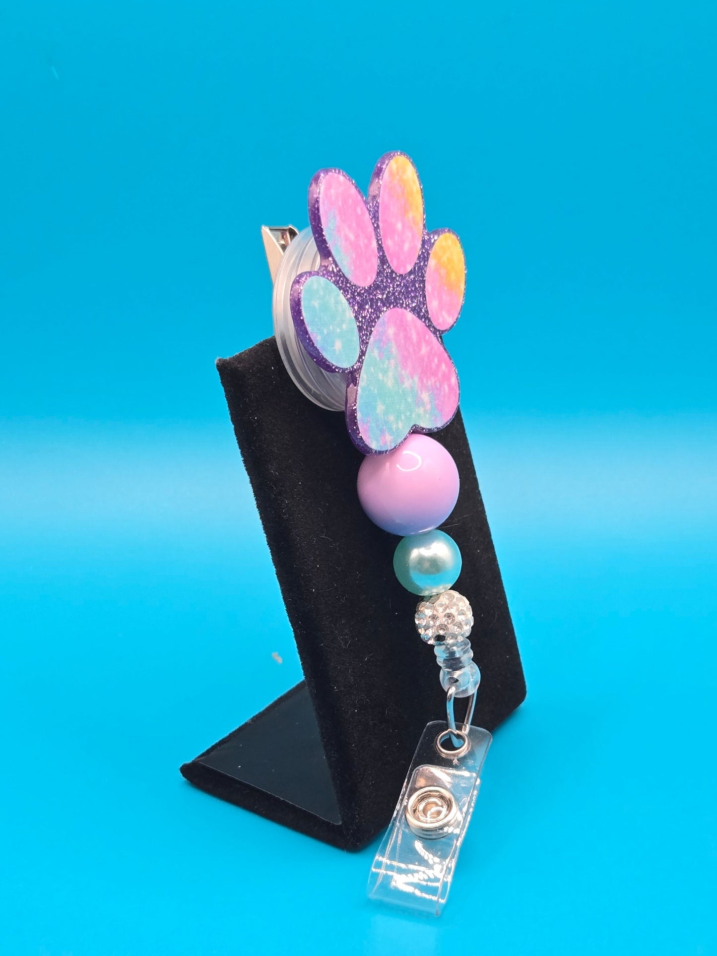 Galaxy Paw Acrylic Badge Reel