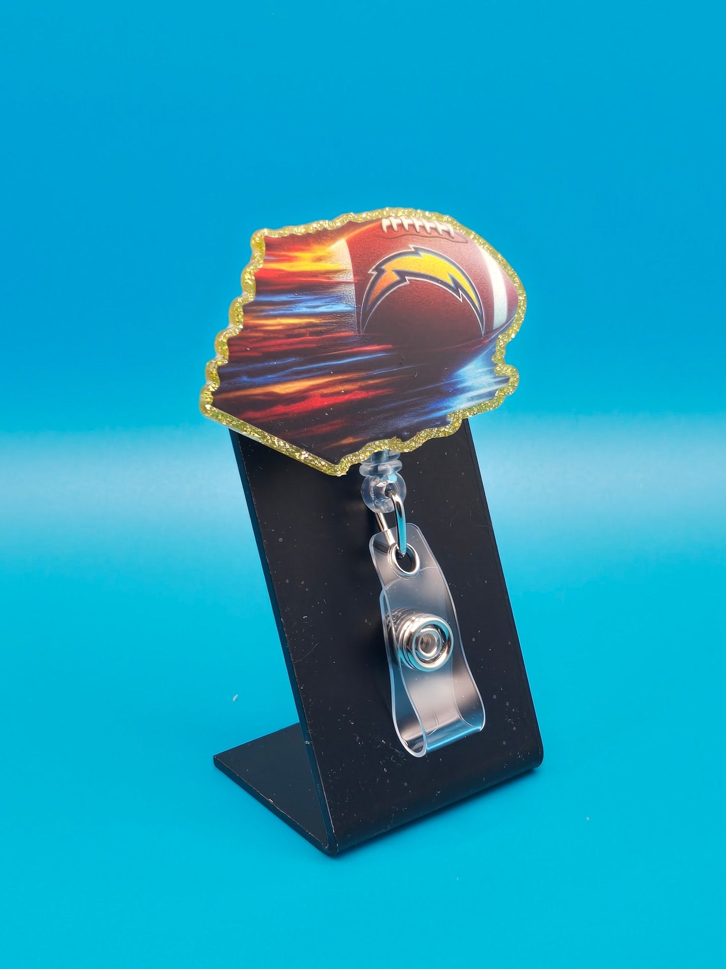 Sports Themed Football Acrylic Badge Reel