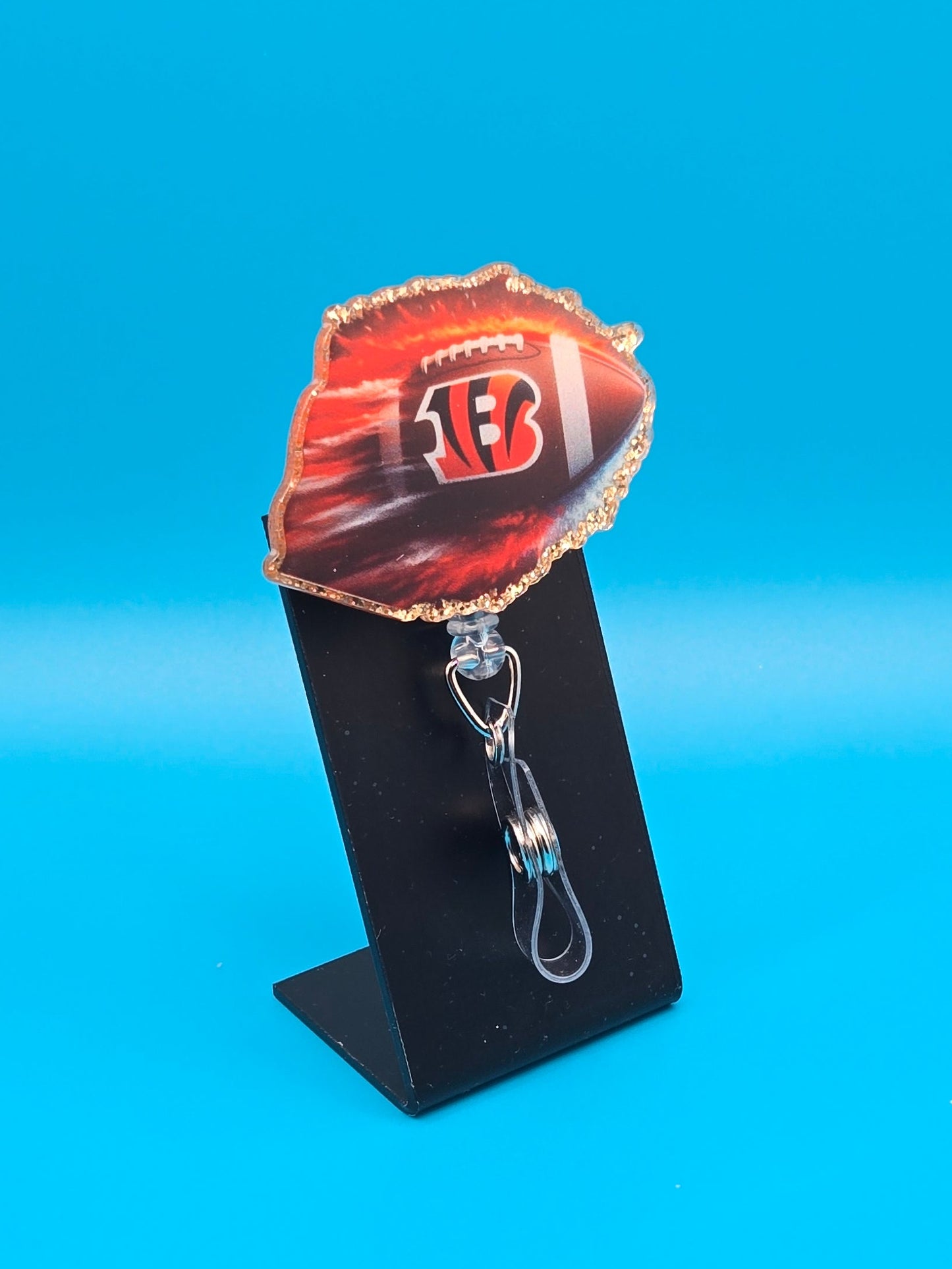 Sports Themed Football Acrylic Badge Reel