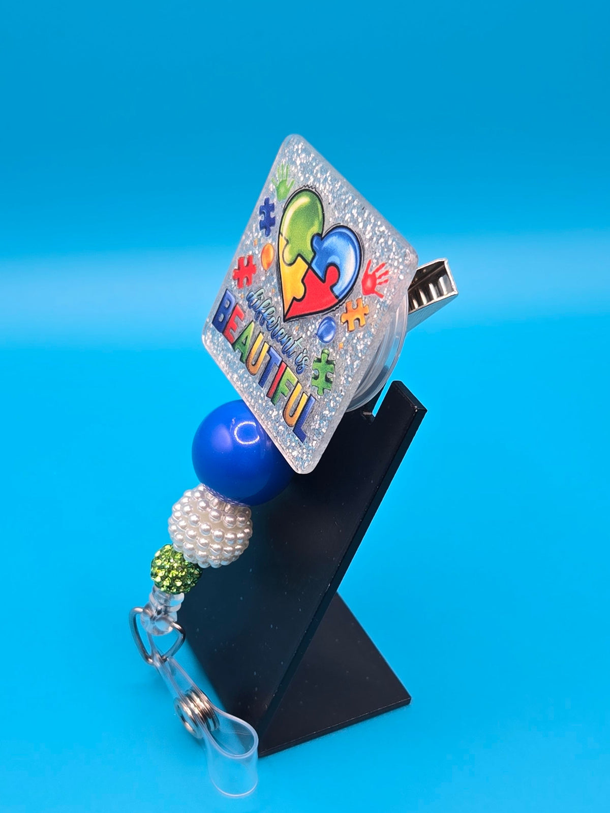 Different is Beautiful, Autism Awareness Acrylic Badge Reel