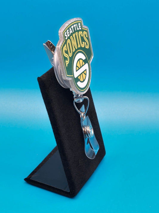 Sports Themed Basketball Acrylic Badge Reel