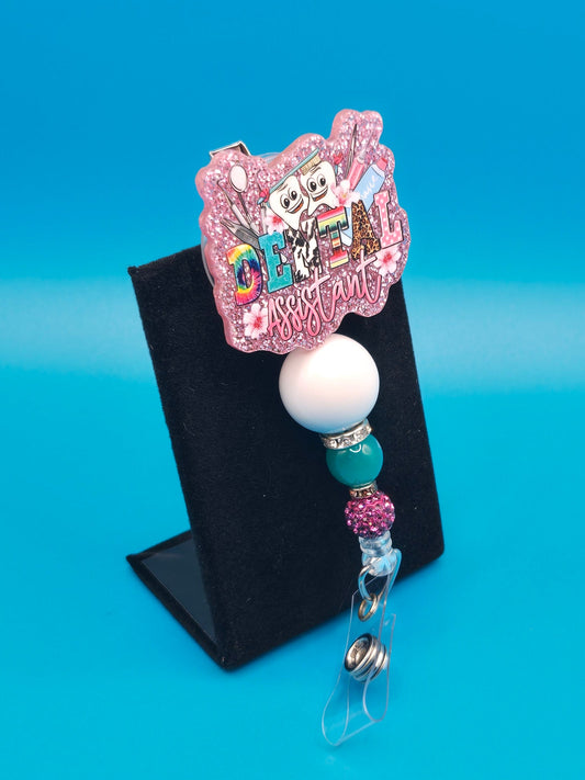 Dental Assistant Acrylic Badge Reel