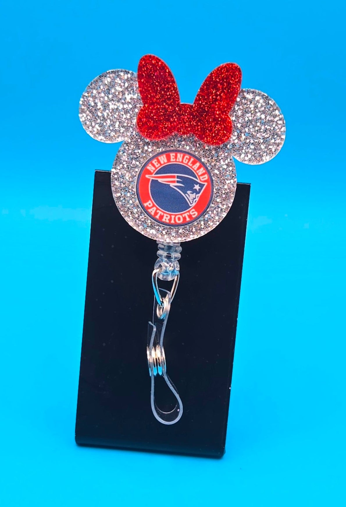 Sports Themed Mouse Profile Football Acrylic Badge Reel