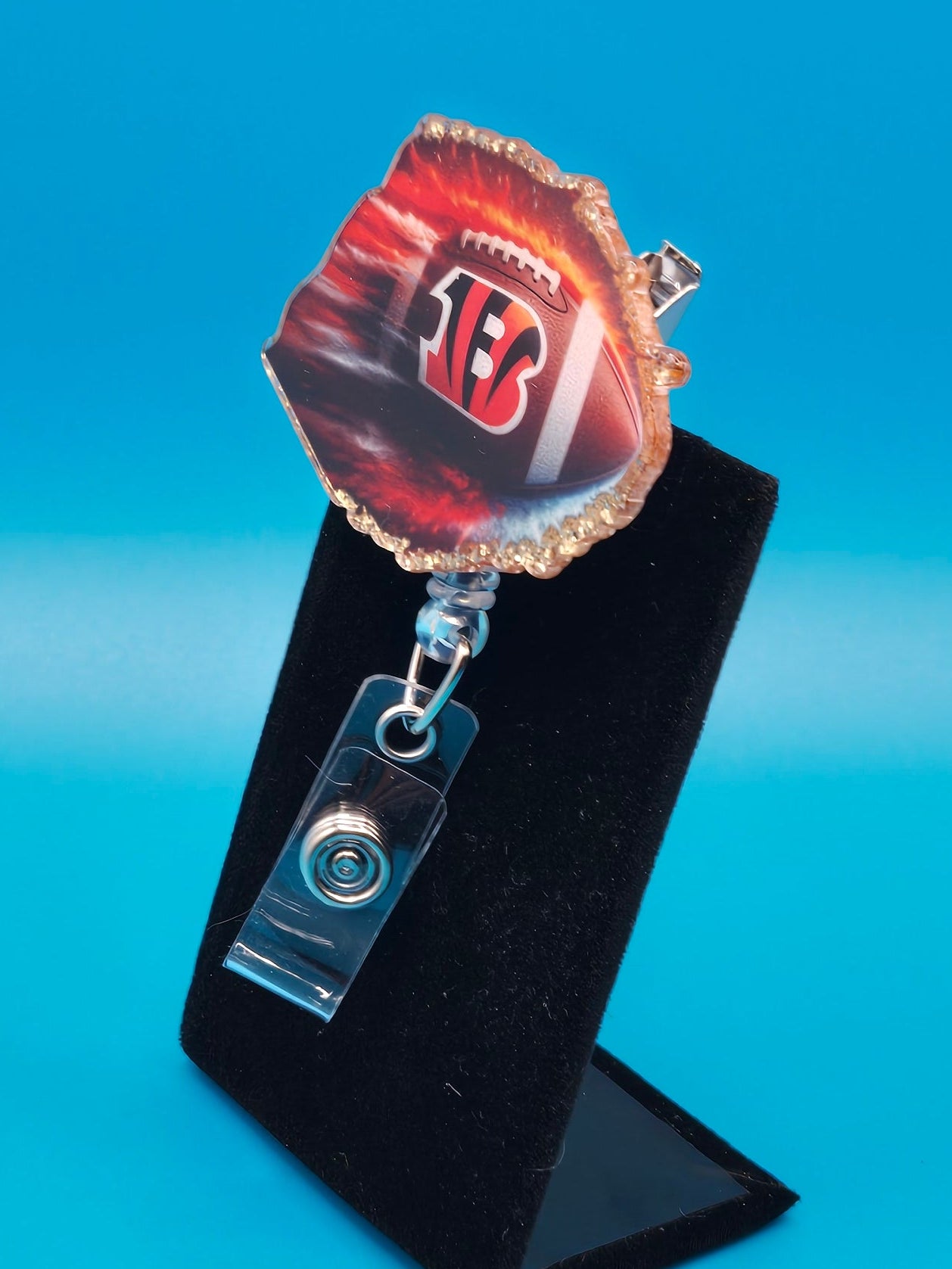 Sports Themed Football Acrylic Badge Reel