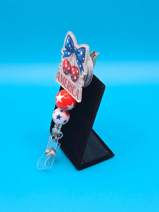 America Patriotic Acrylic Badge Reel