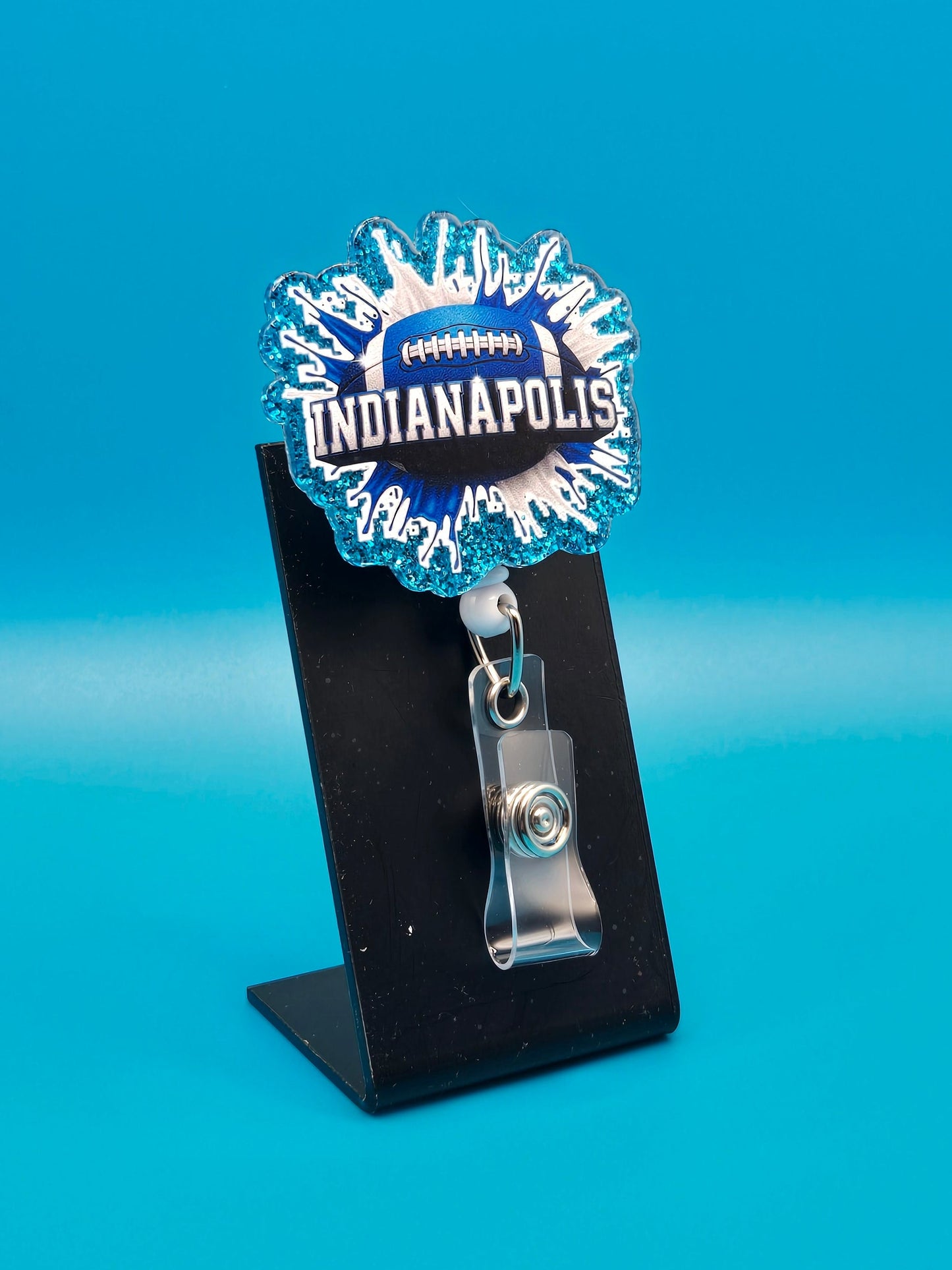 Sports Themed Football Acrylic Badge Reel