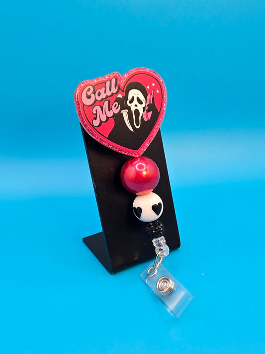 Call Me Acrylic Badge Reel