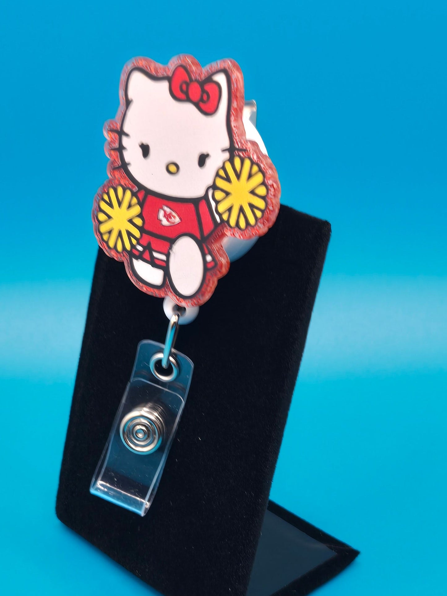 Cat Cheerleader Acrylic Badge Reel