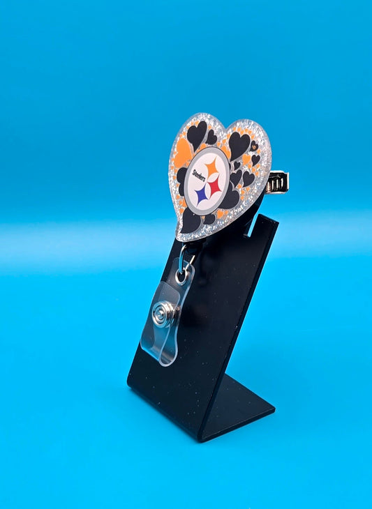 Heart Sports Acrylic Badge Reel