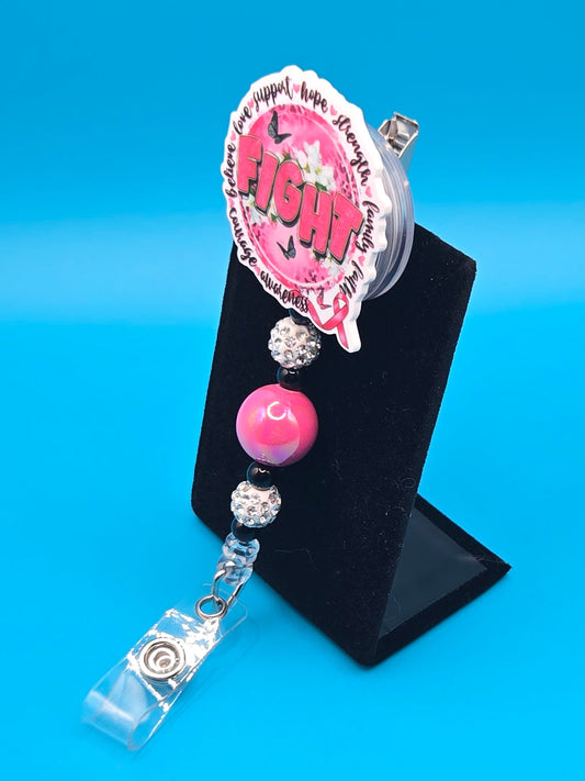 Fight Acrylic Badge Reel