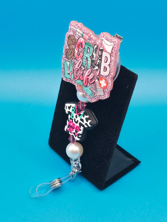 Scrub Life Acrylic Badge Reel