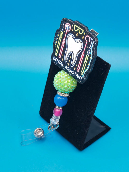 Dental Assistant Acrylic Badge Reel