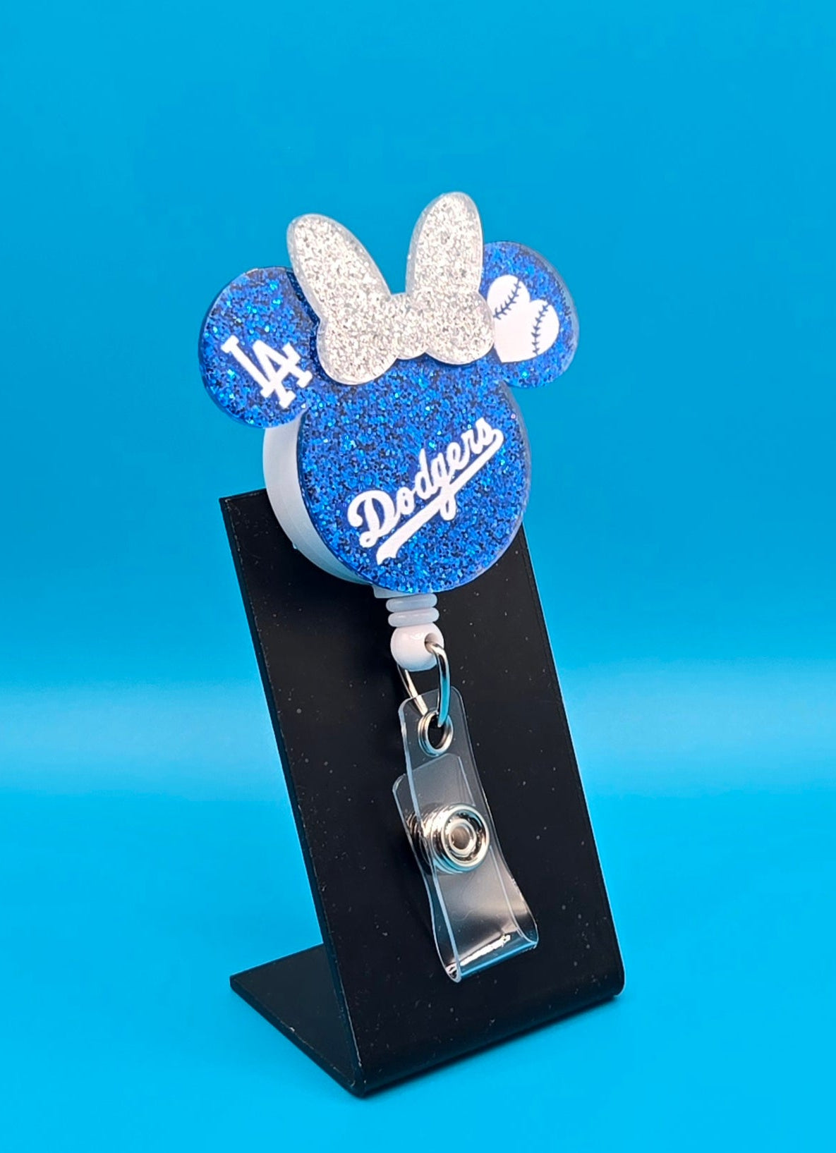 Sports Themed Mouse Profile Acrylic Badge Reel