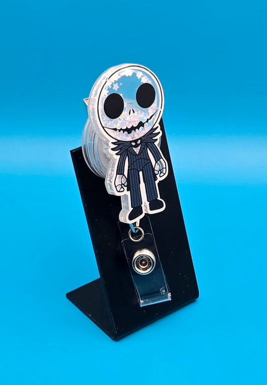 Skeleton Man Shaker Badge Reel