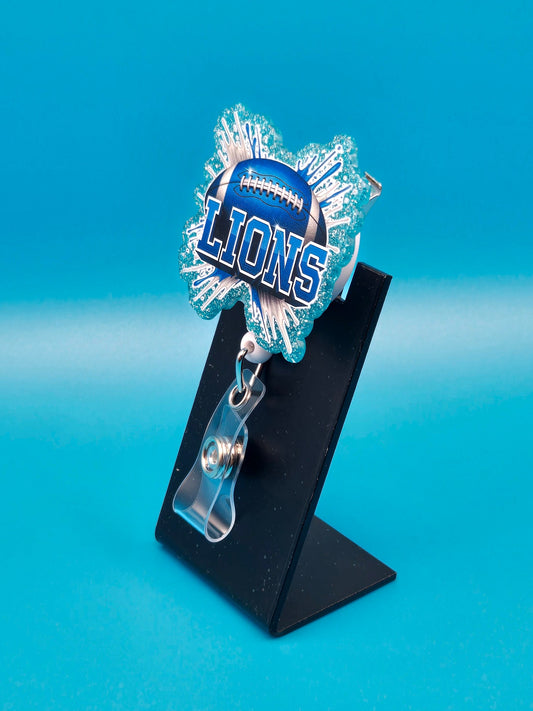 Sports Themed Football Acrylic Badge Reel