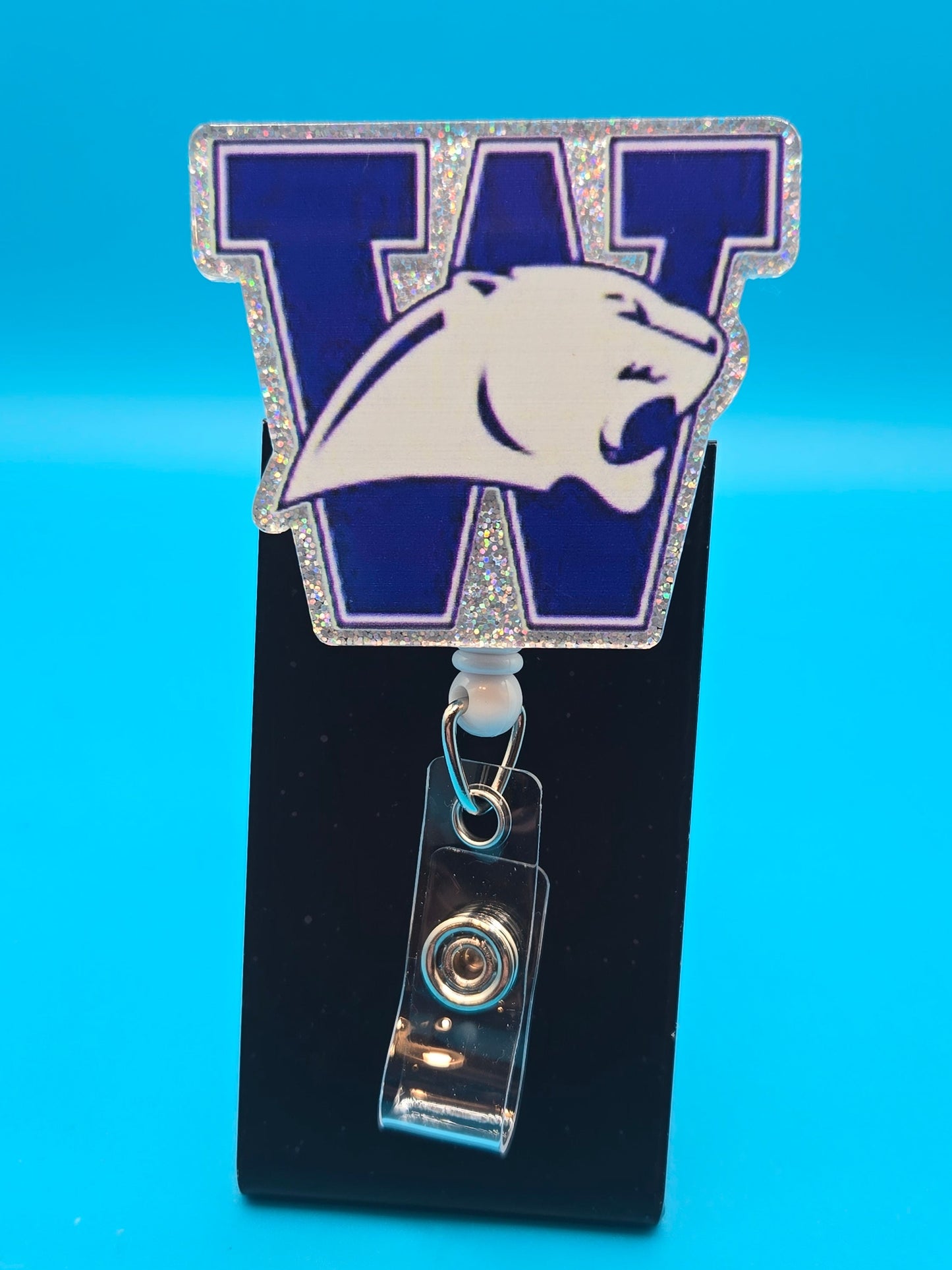 Sports Themed Football Acrylic Badge Reel