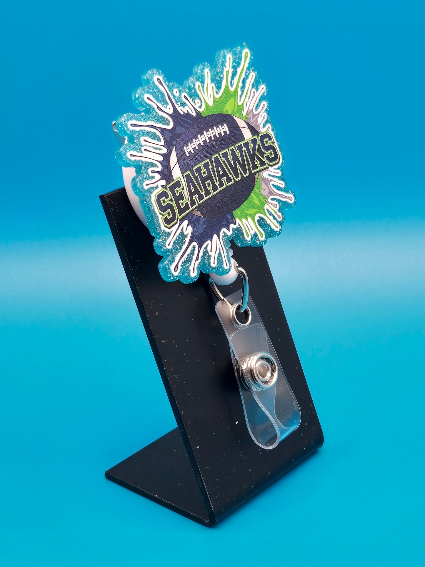Sports Themed Football Acrylic Badge Reel