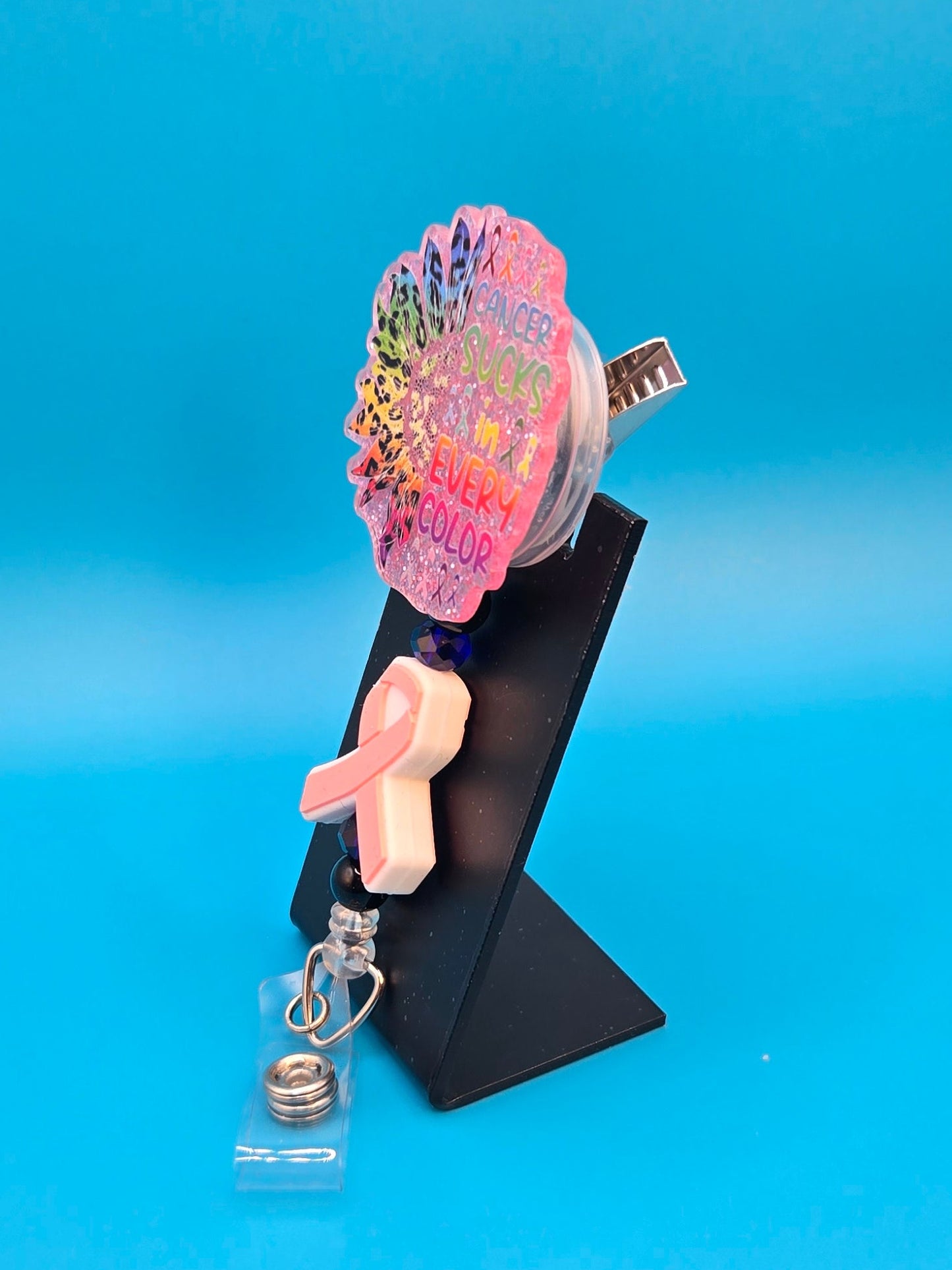 Cancer Sucks in Every Color Acrylic Badge Reel