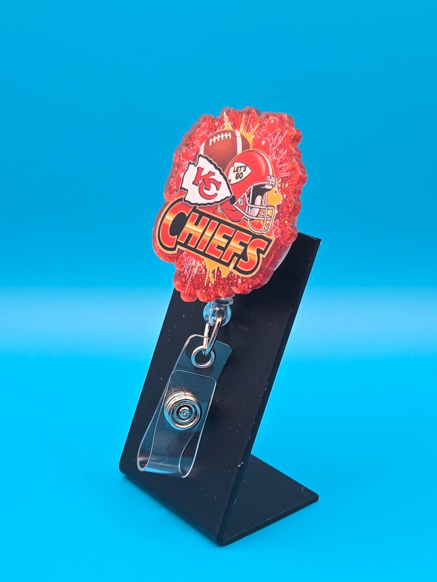 Sports Themed Football Acrylic Badge Reel