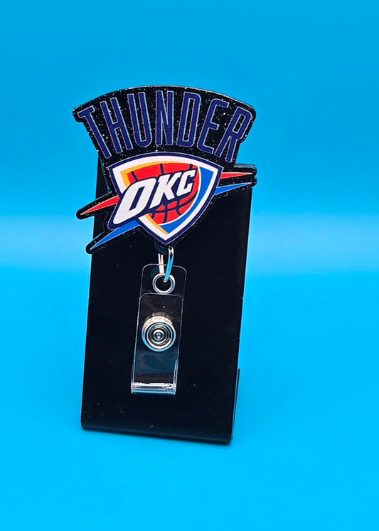 Sports Themed Basketball Acrylic Badge Reel