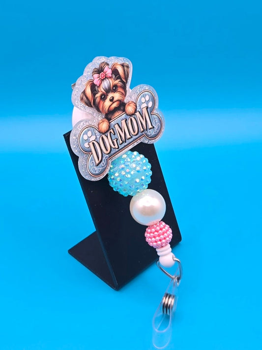 Dog Mom Acrylic Badge Reel