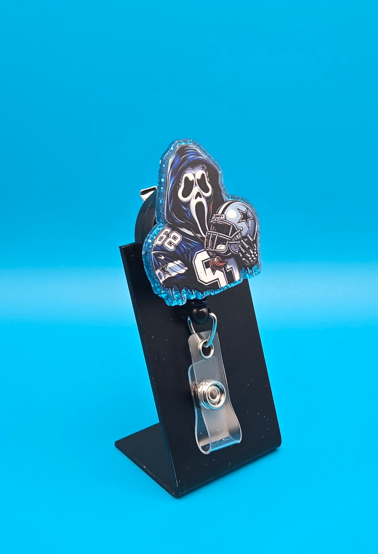 Sports Themed Football Acrylic Badge Reel
