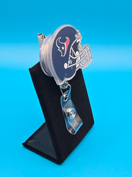 Sports Themed Football Helmet Acrylic Badge Reel