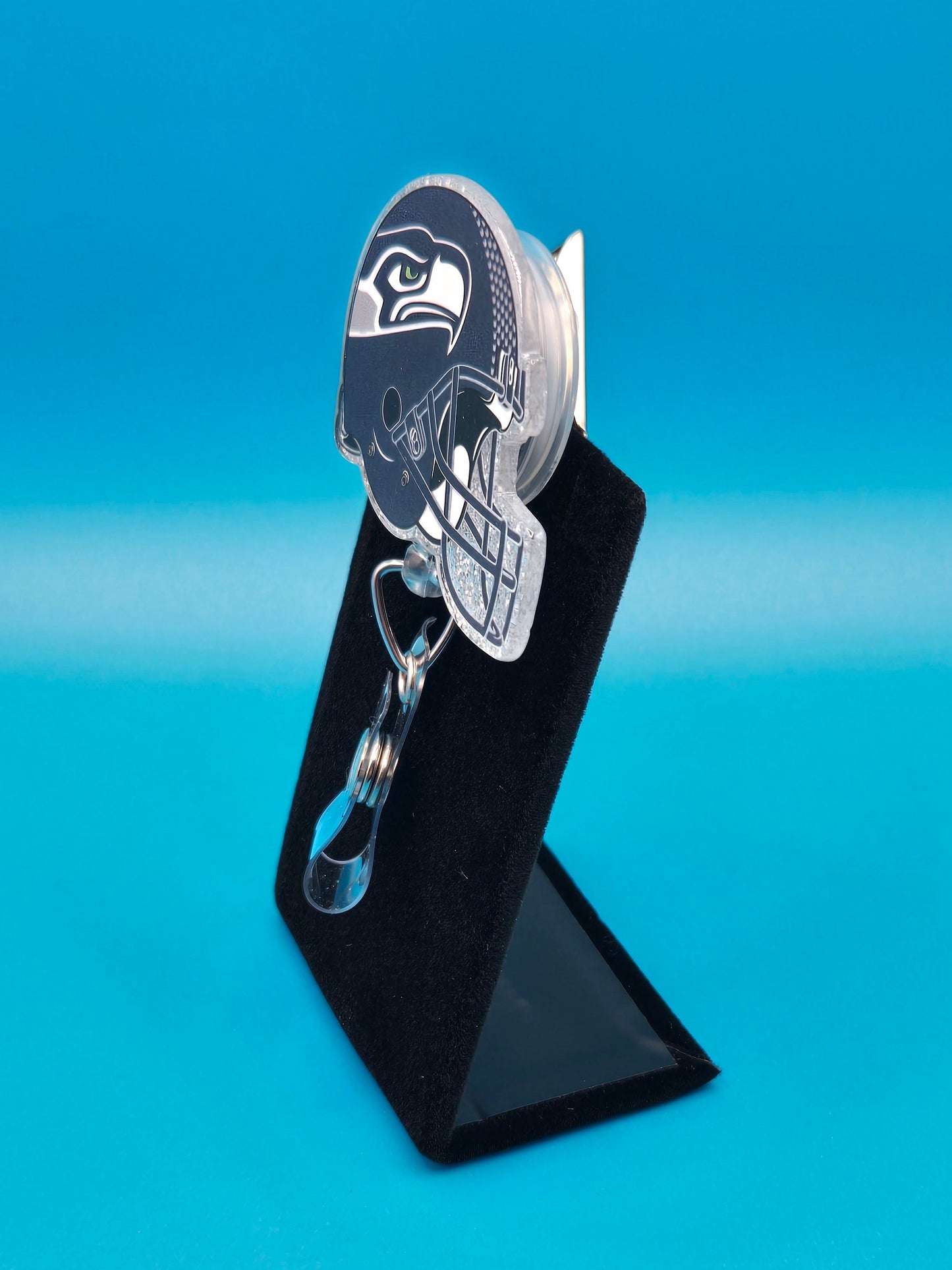 Sports Themed Football Helmet Acrylic Badge Reel