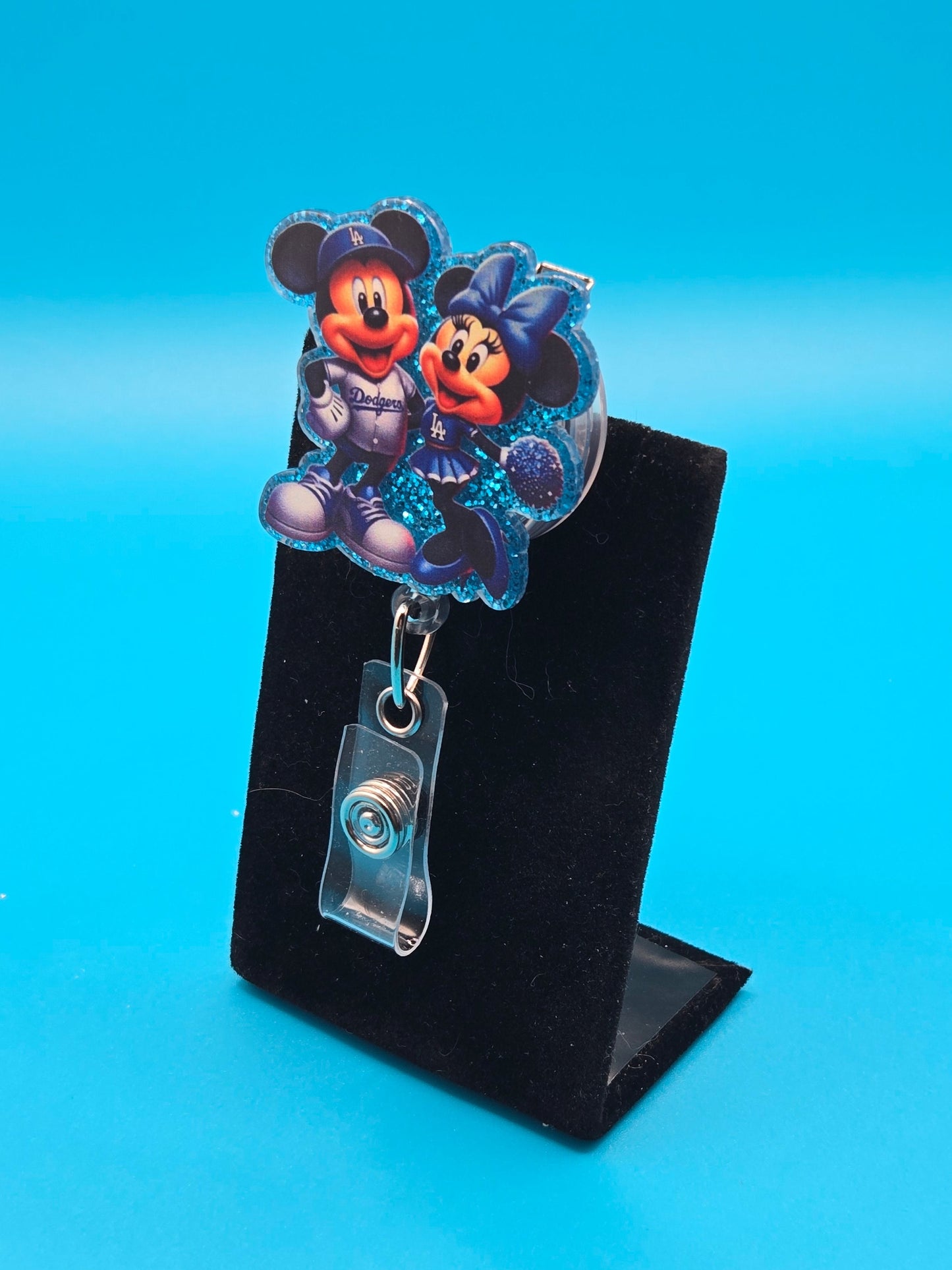 Sports Themed Mouse Profile Baseball Acrylic Badge Reel