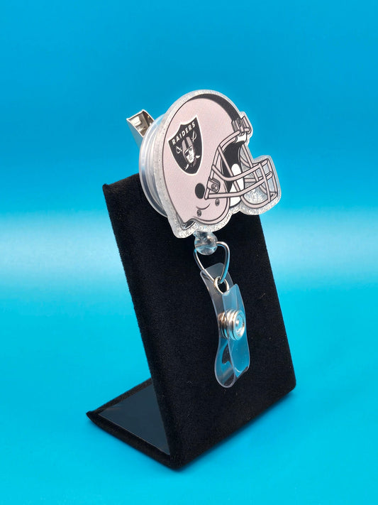Sports Themed Football Helmet Acrylic Badge Reel