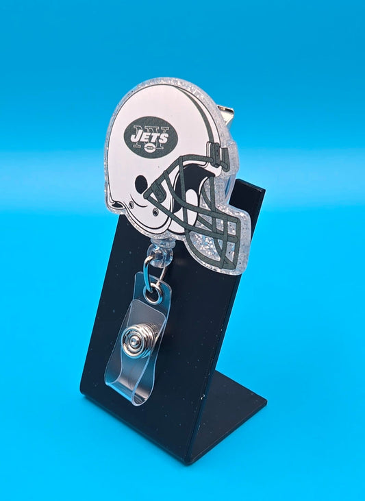 Sports Themed Football Helmet Acrylic Badge Reel