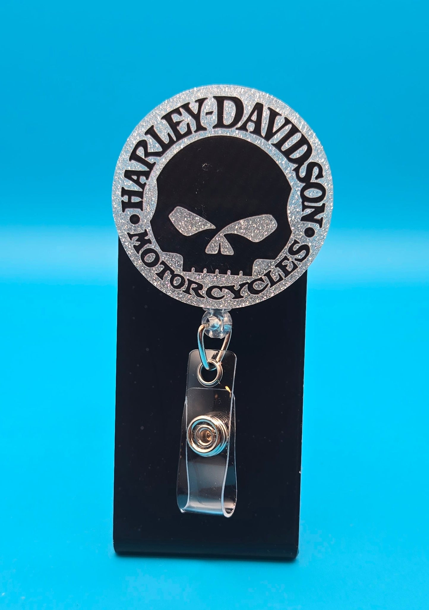 Motorcycle Themed Acrylic Badge Reel