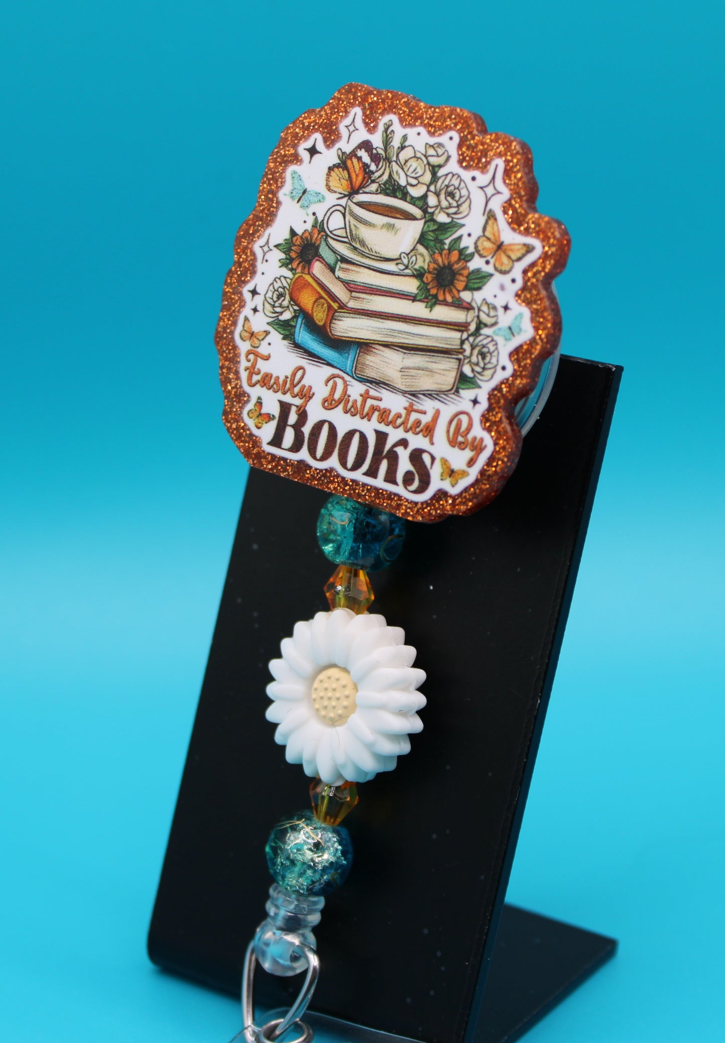 Easily Distracted by Books Badge Reel